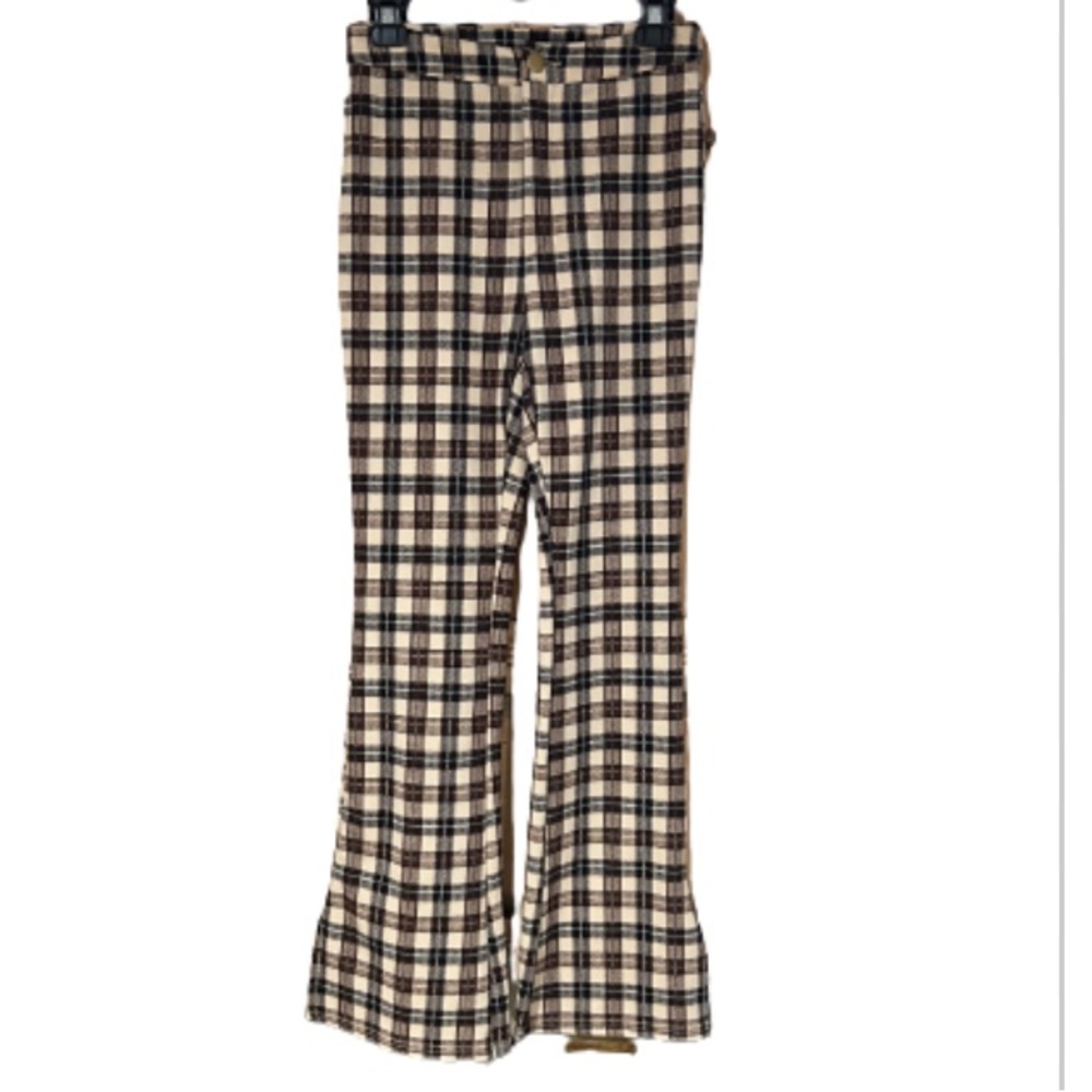 Plaid boot cut pants small NWOT